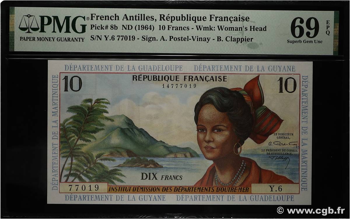 10 Francs ANTILLES FRANÇAISES  1964 P.08b NEUF