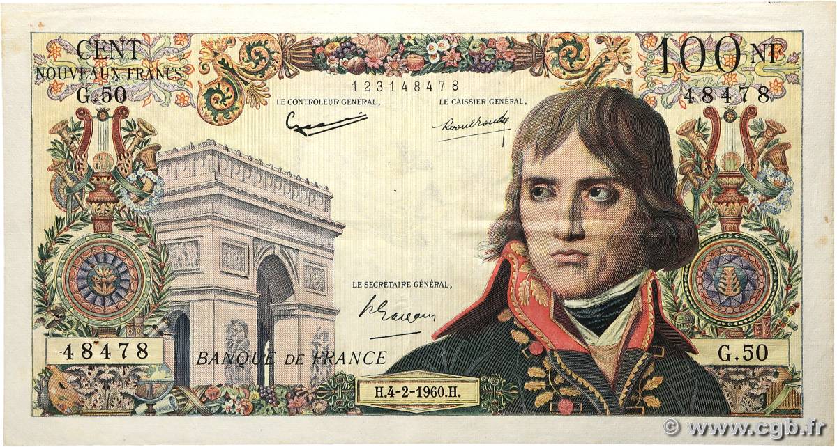 100 Nouveaux Francs BONAPARTE FRANCE  1960 F.59.05 TTB+