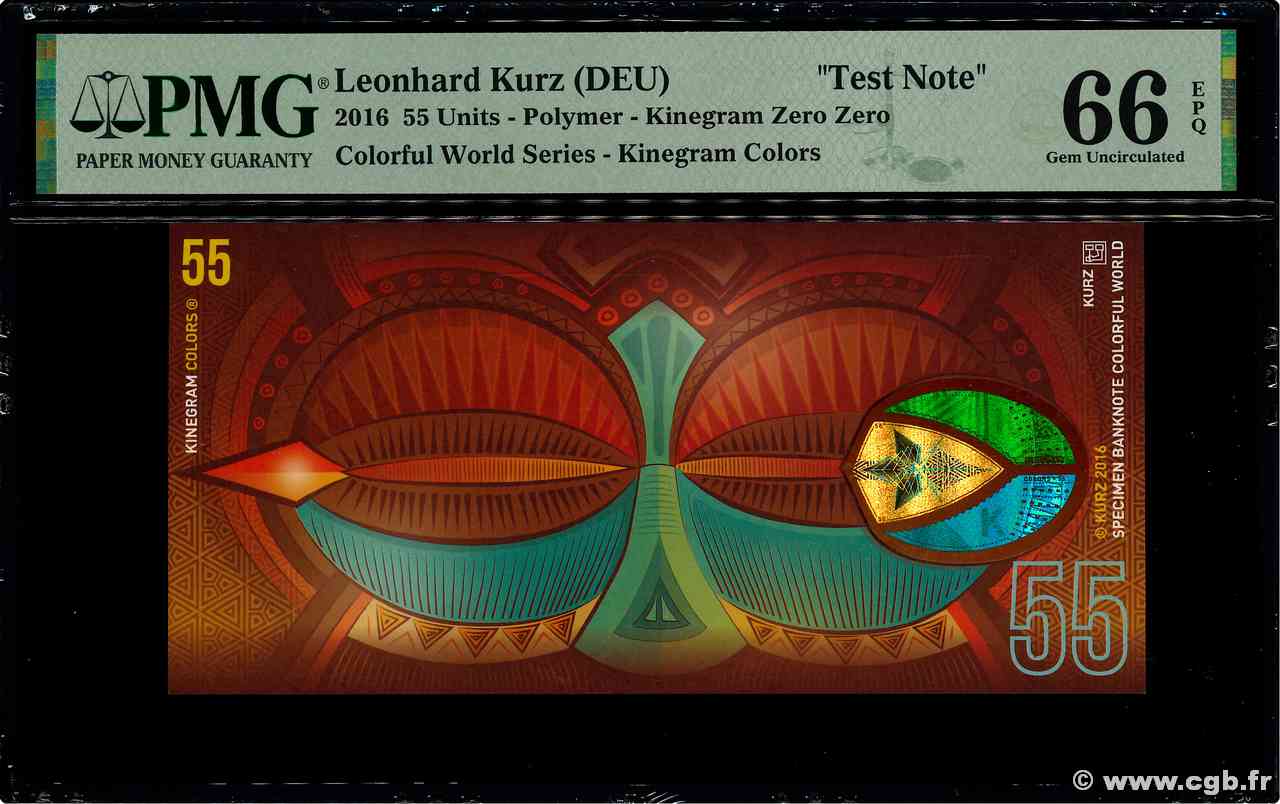 55 Units Test Note GERMAN FEDERAL REPUBLIC  2016 P.- FDC
