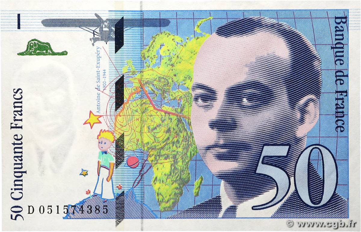 50 Francs SAINT-EXUPÉRY modifié FRANCE  1999 F.73.05 pr.NEUF