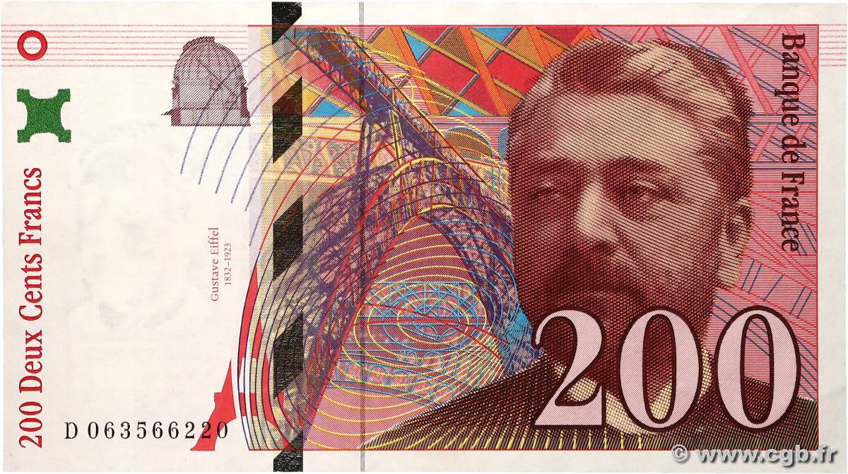 200 Francs EIFFEL FRANCE  1997 F.75.04b pr.SPL