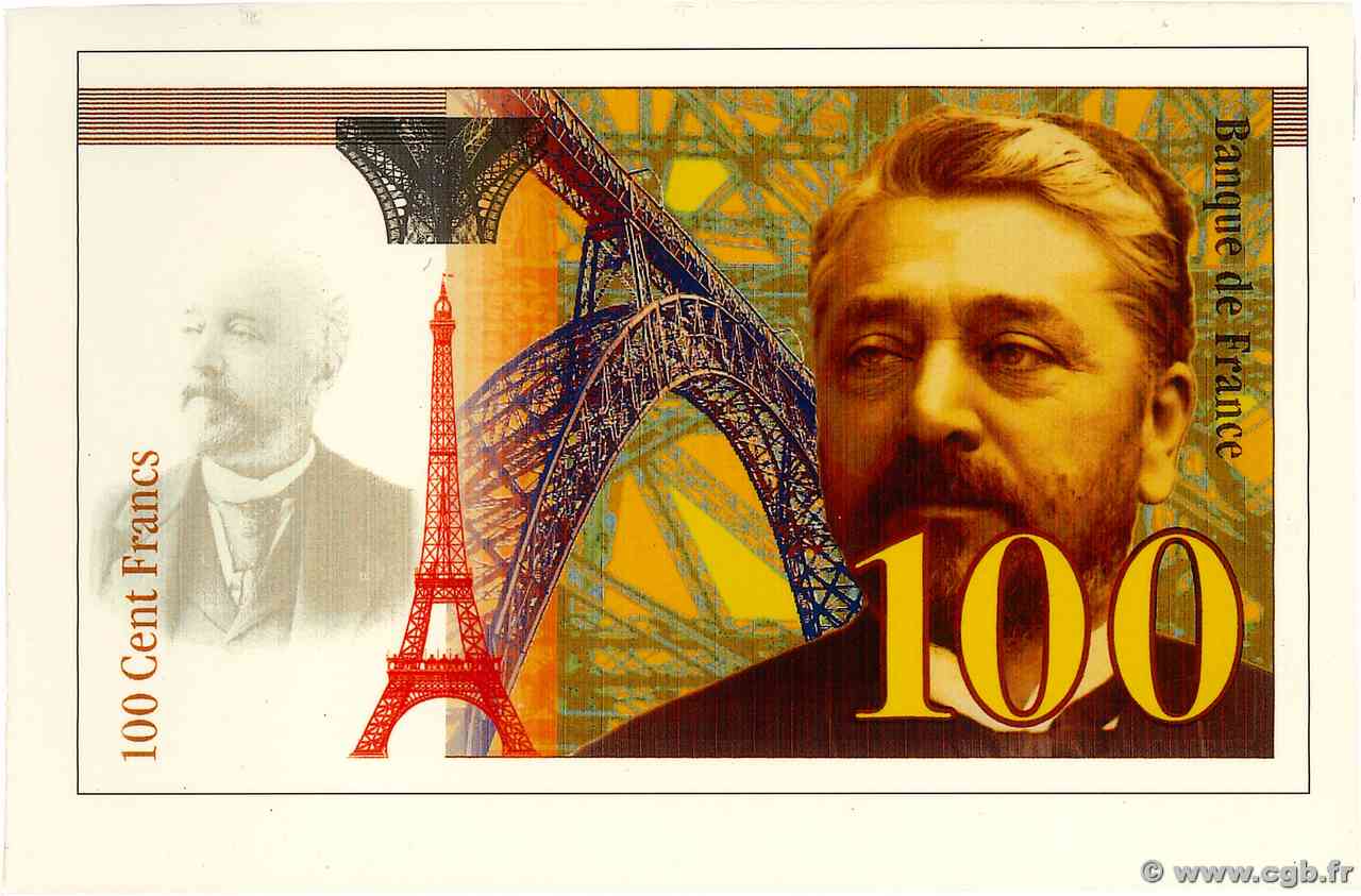 100 Francs EIFFEL Épreuve FRANCIA  1995 F.- FDC