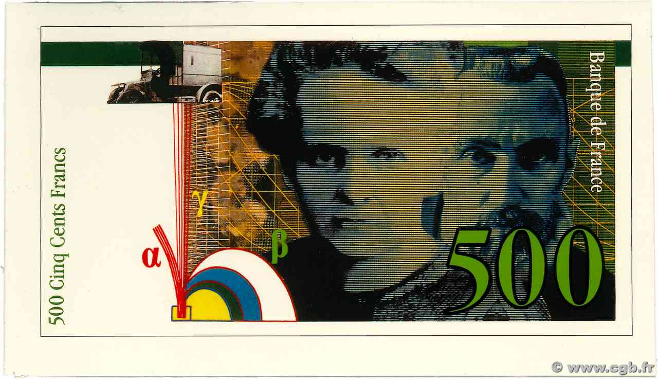 500 Francs PIERRE ET MARIE CURIE Épreuve FRANCIA  1992 F.- FDC