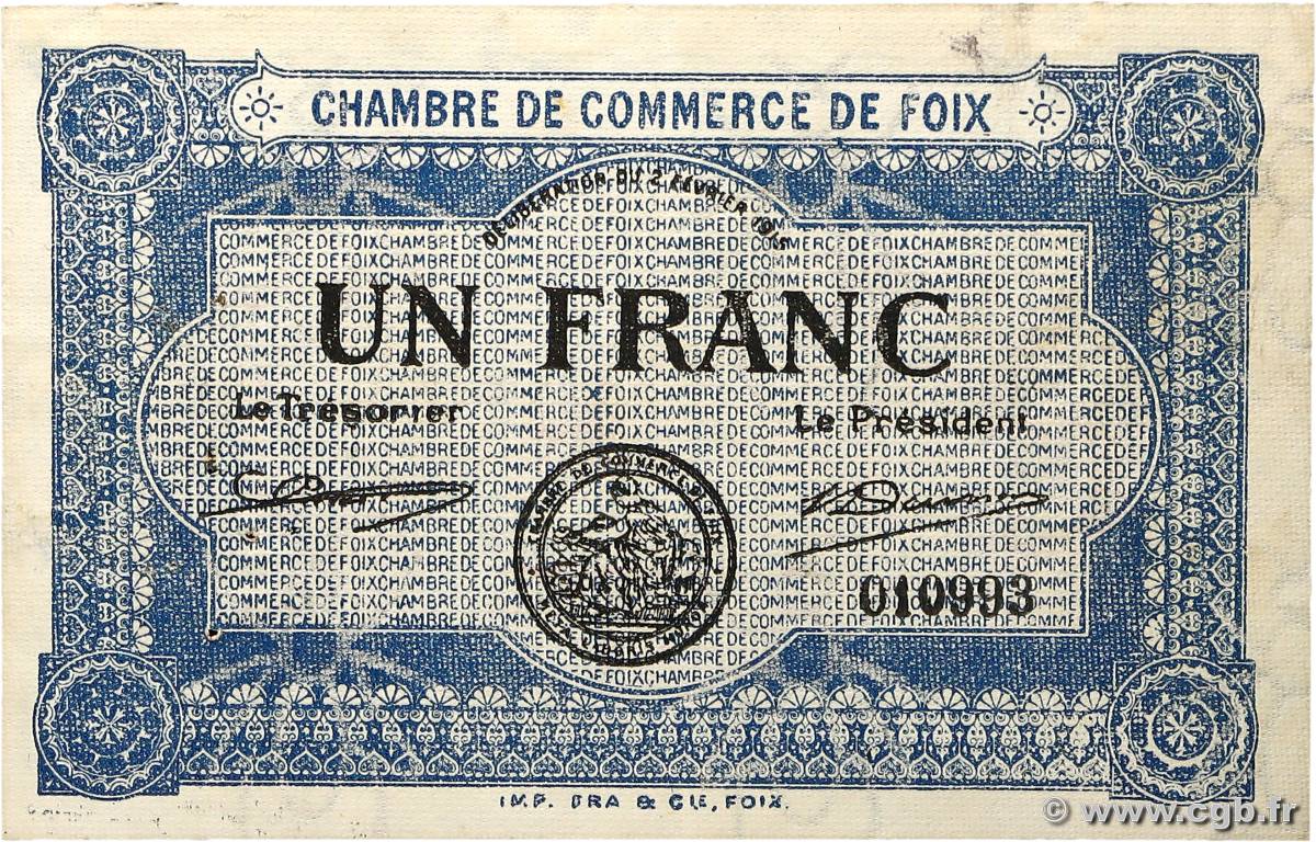1 Franc FRANCE régionalisme et divers Foix 1915 JP.059.03 TTB