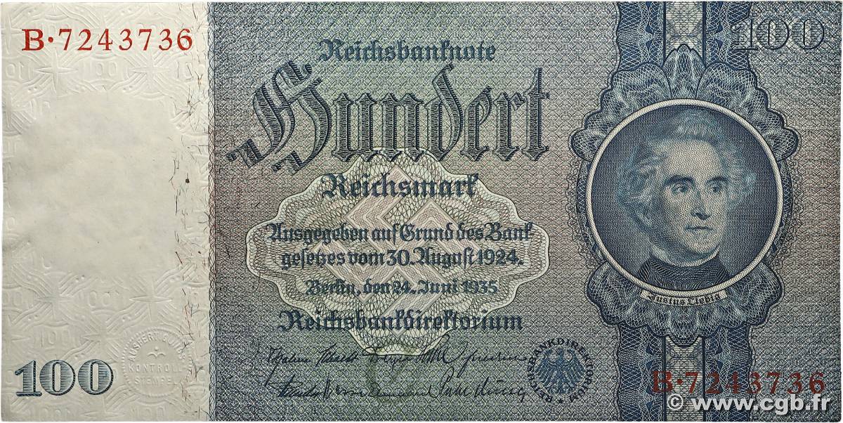 100 Reichsmark ALLEMAGNE  1935 P.183a SUP