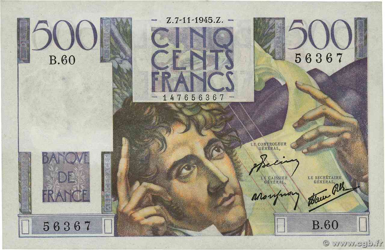 500 Francs CHATEAUBRIAND FRANCIA  1945 F.34.03 AU