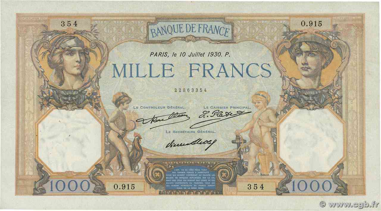 1000 Francs CÉRÈS ET MERCURE FRANCIA  1930 F.37.05 BB