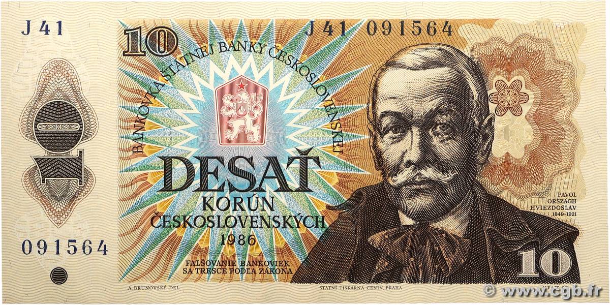 10 Korun TCHÉCOSLOVAQUIE  1986 P.094a SPL