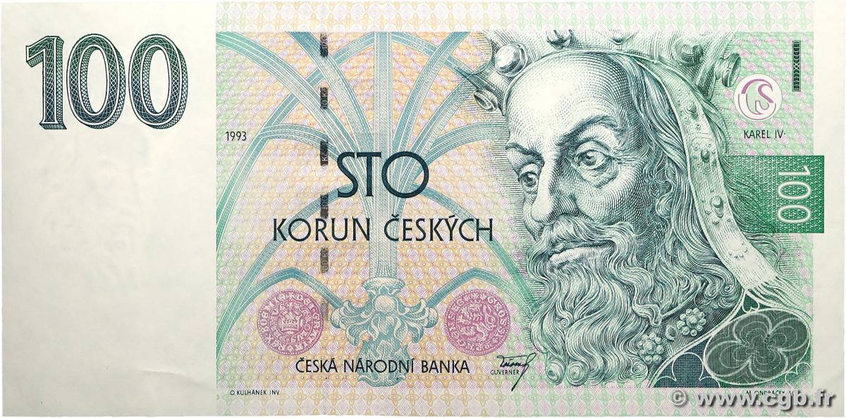 100 Korun RÉPUBLIQUE TCHÈQUE  1993 P.05a SPL