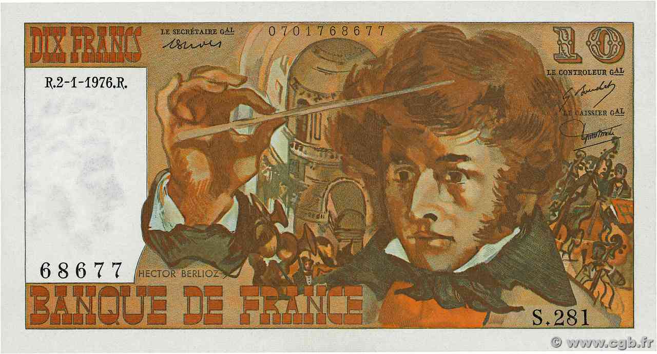 10 Francs BERLIOZ FRANCIA  1976 F.63.16 FDC