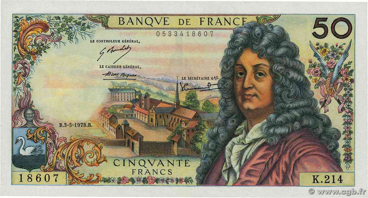 50 Francs RACINE FRANCE  1973 F.64.23 SUP+