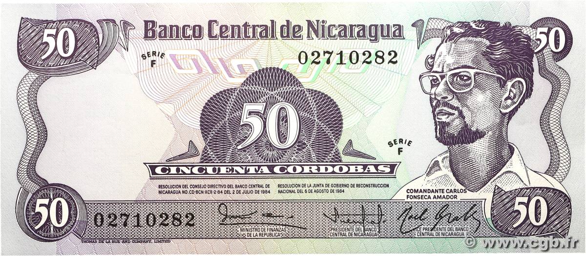 50 Cordobas NICARAGUA  1984 P.140 SUP+