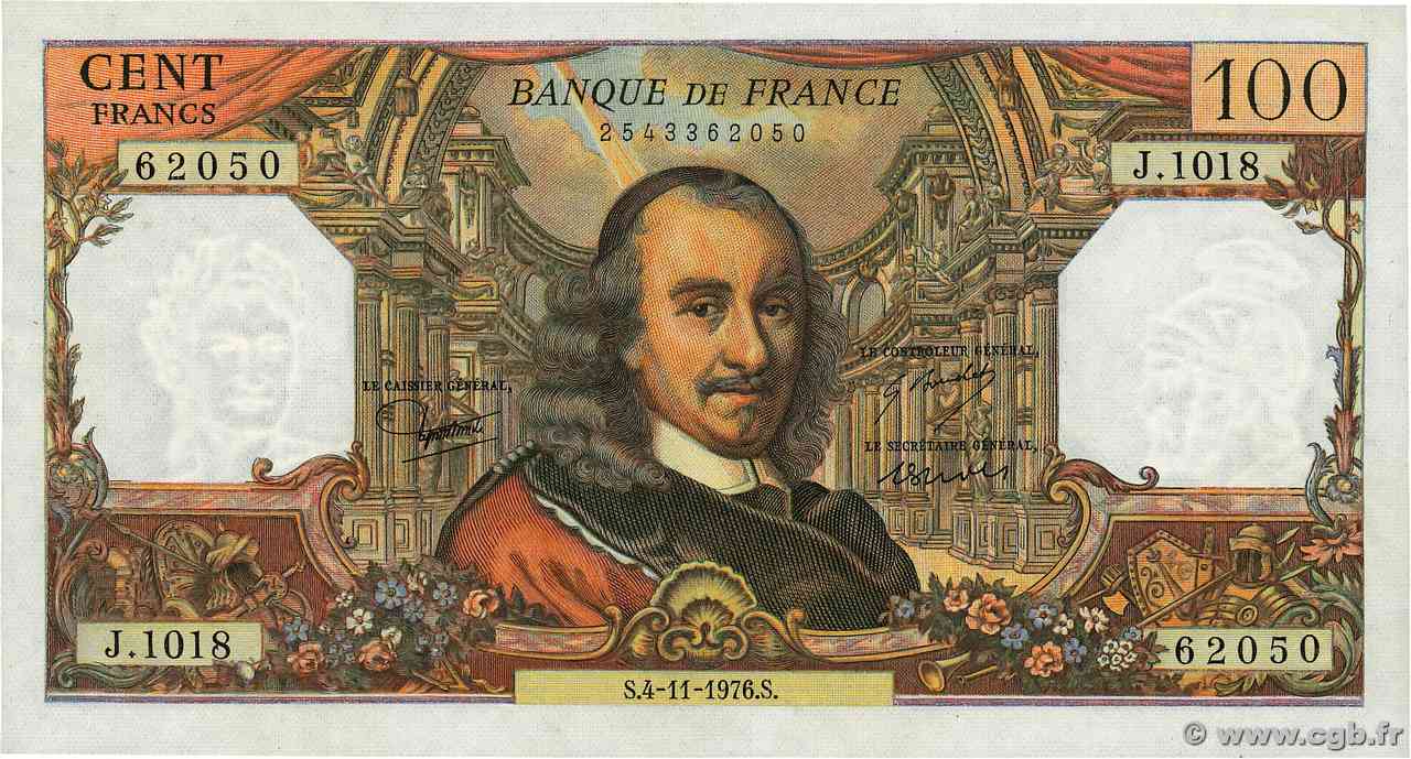100 Francs CORNEILLE FRANCE  1976 F.65.55 pr.NEUF
