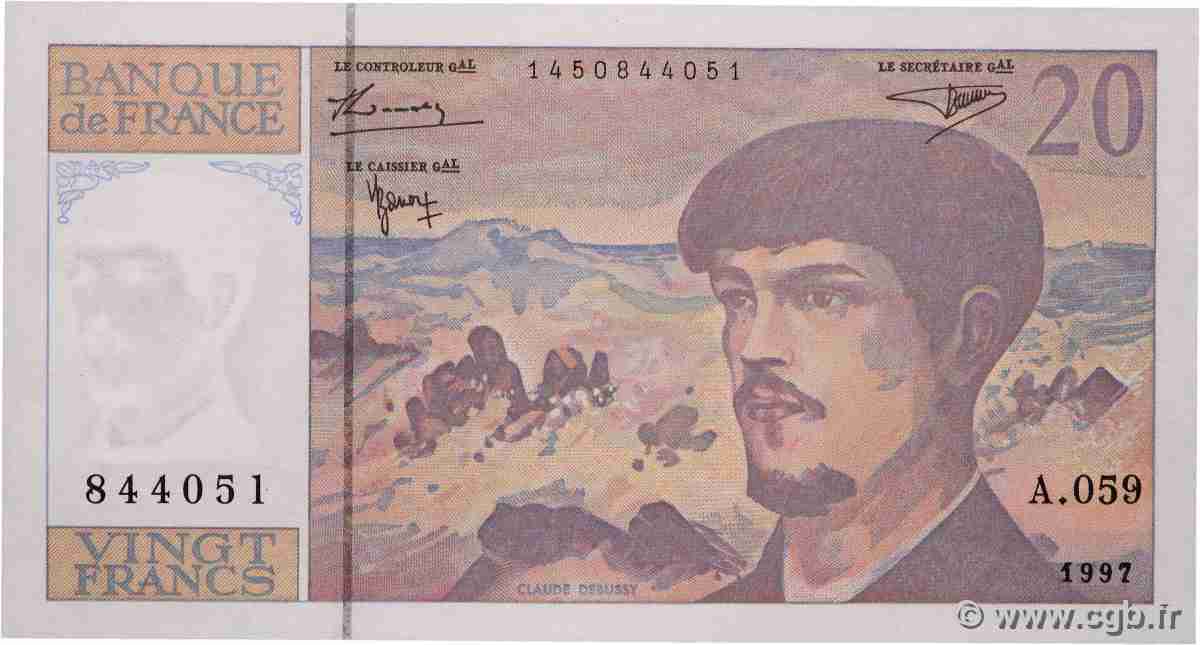 20 Francs DEBUSSY Modifié FRANCIA  1997 F.66ter.02A59 FDC