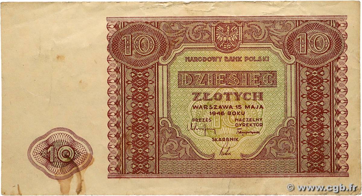 10 Zlotych POLOGNE  1946 P.126 TTB