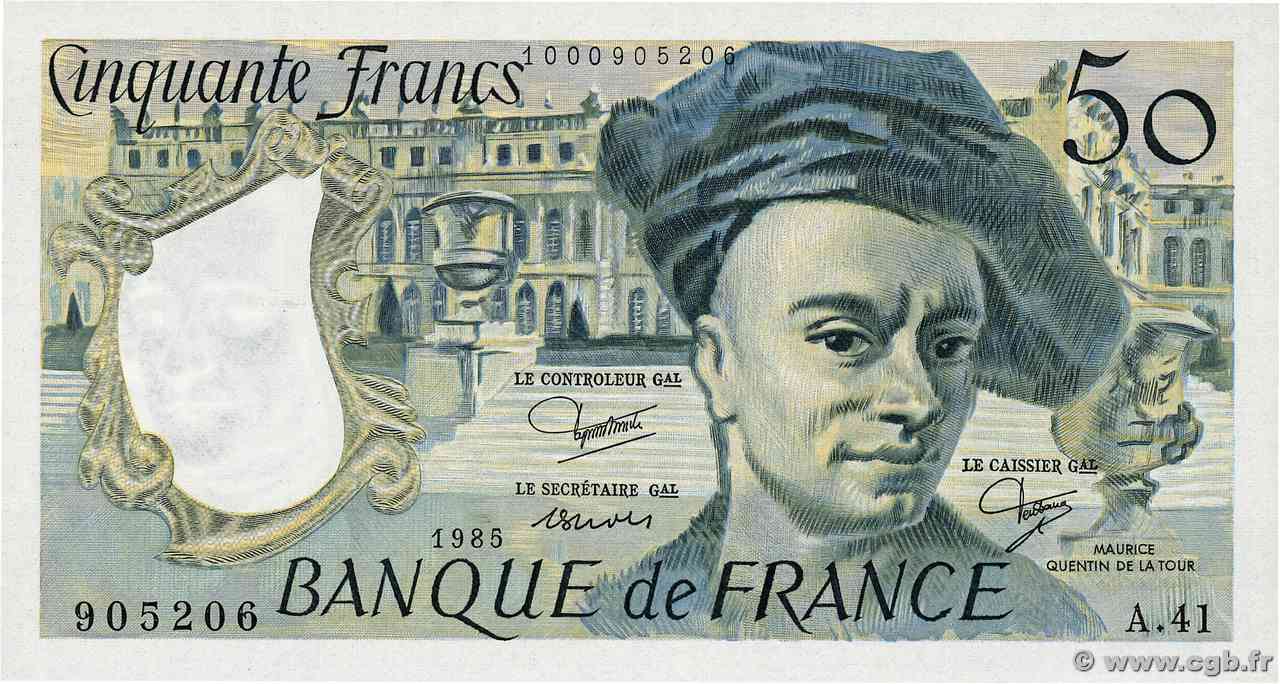 50 Francs QUENTIN DE LA TOUR FRANCE  1985 F.67.11 NEUF