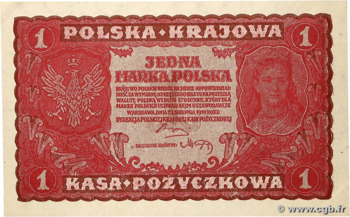 1 Zlotych POLOGNE  1919 P.023 SUP+