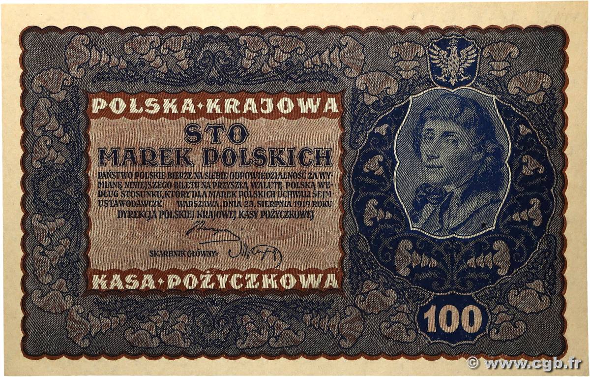 100 Marek POLOGNE  1919 P.027 SUP+