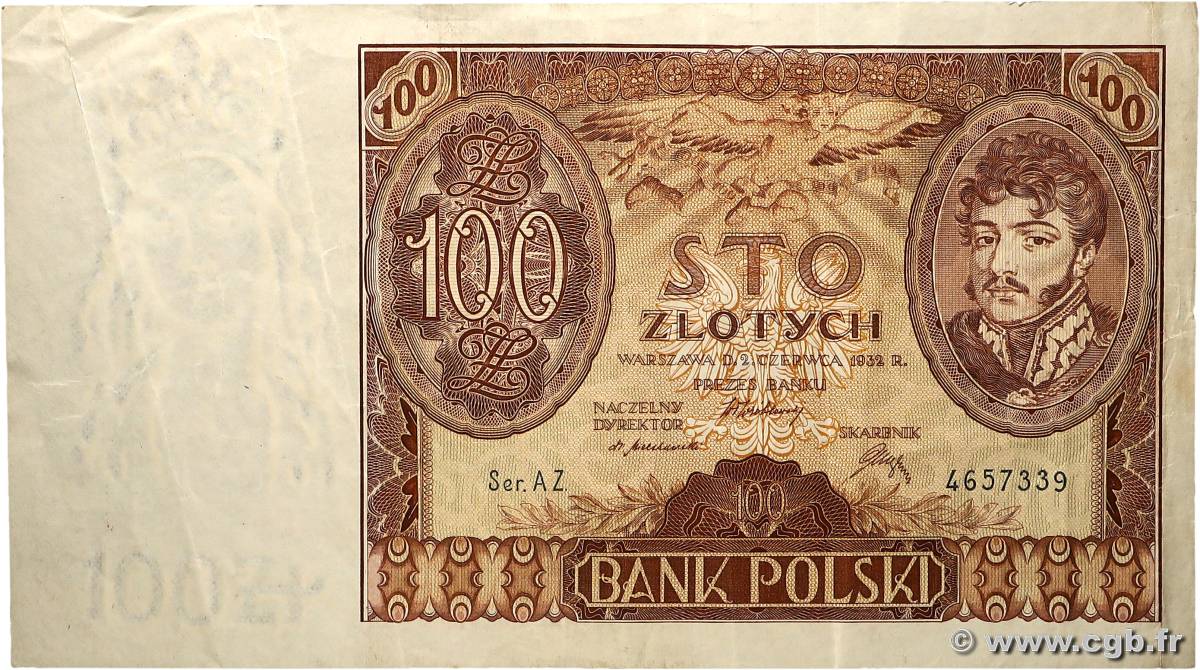 100 Zlotych POLOGNE  1932 P.074a TTB+