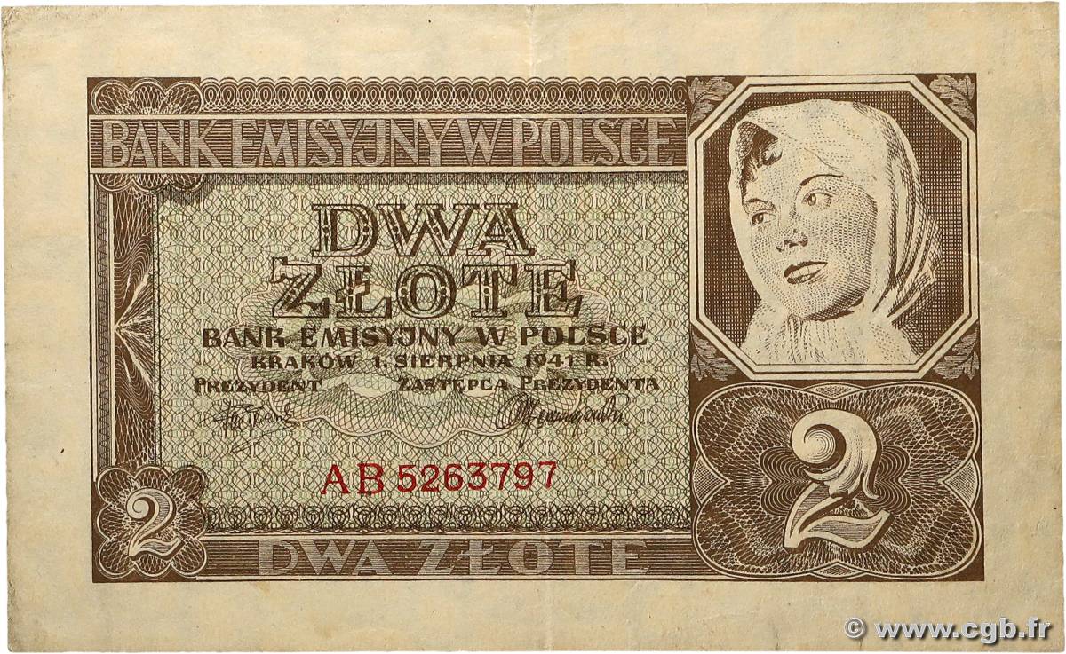 2 Zlote POLOGNE  1941 P.100 pr.SUP
