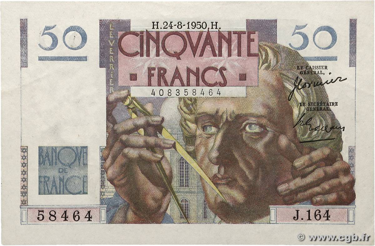 50 Francs LE VERRIER FRANCE  1950 F.20.16 AU