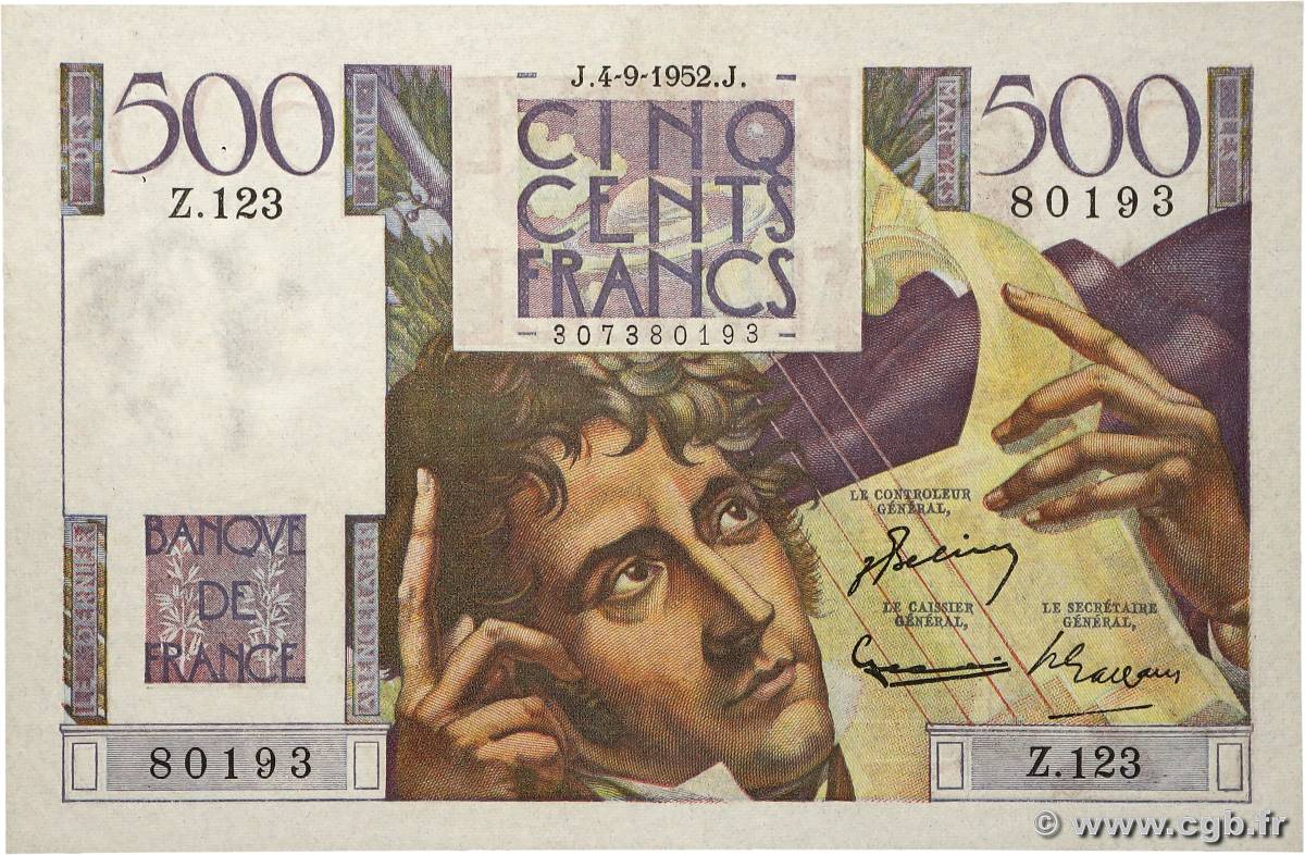500 Francs CHATEAUBRIAND FRANCIA  1952 F.34.10 EBC+