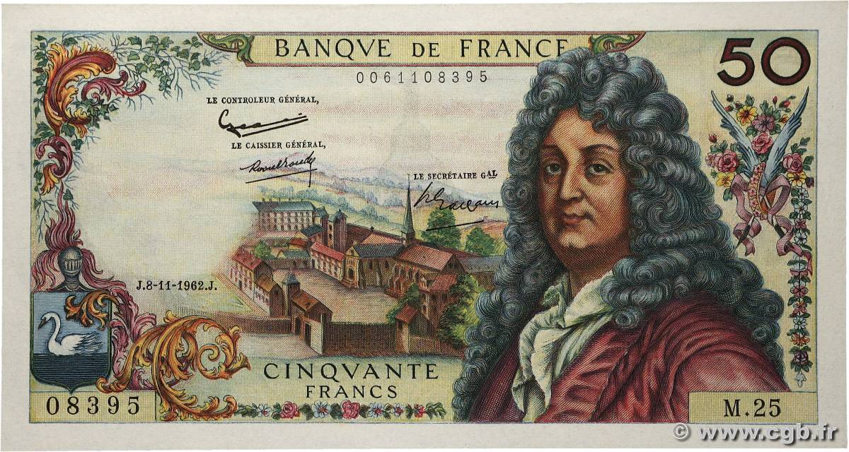 50 Francs RACINE FRANCIA  1962 F.64.02 SC+
