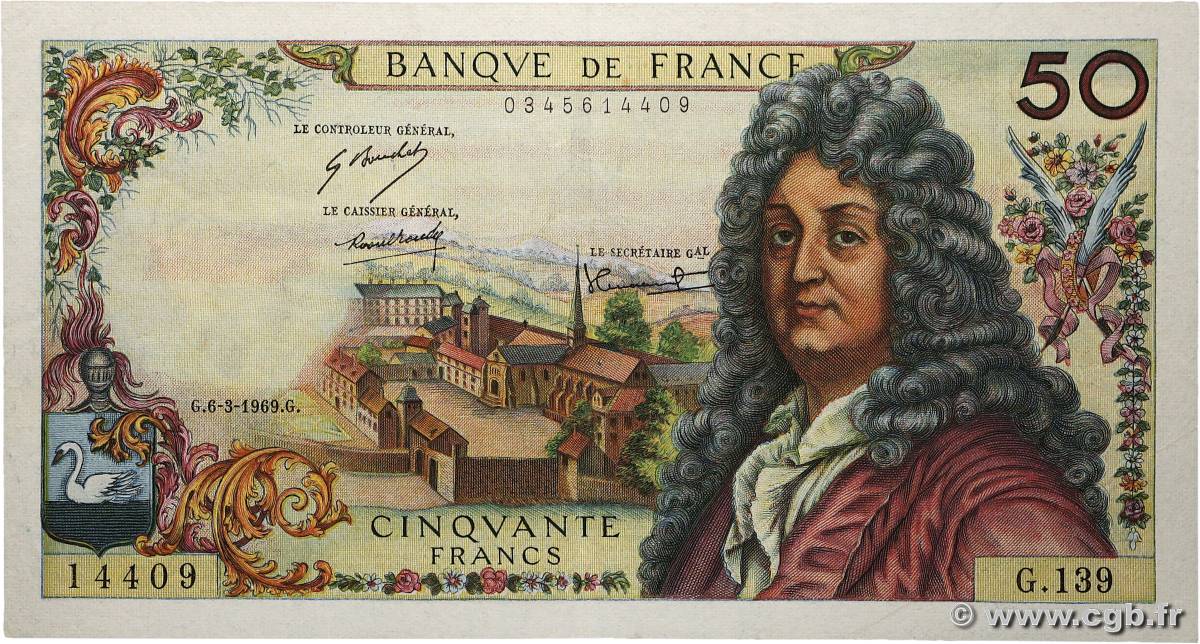 50 Francs RACINE FRANCE  1969 F.64.13 SUP+