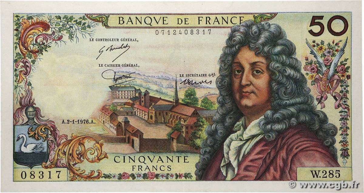 50 Francs RACINE FRANCIA  1976 F.64.32 SC
