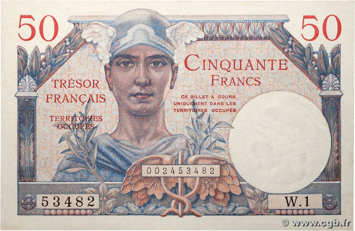 50 Francs TRÉSOR FRANÇAIS FRANCE  1947 VF.31.01 pr.SPL