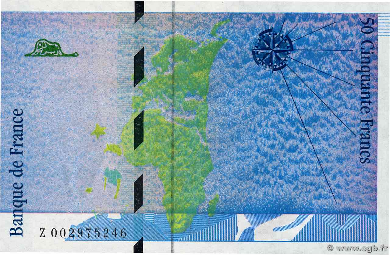 50 Francs SAINT-EXUPÉRY Fauté FRANCIA  1992 F.72.01T FDC
