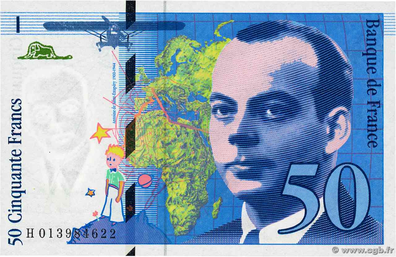 50 Francs SAINT-EXUPÉRY Grand numéro FRANCIA  1993 F.72.02 FDC