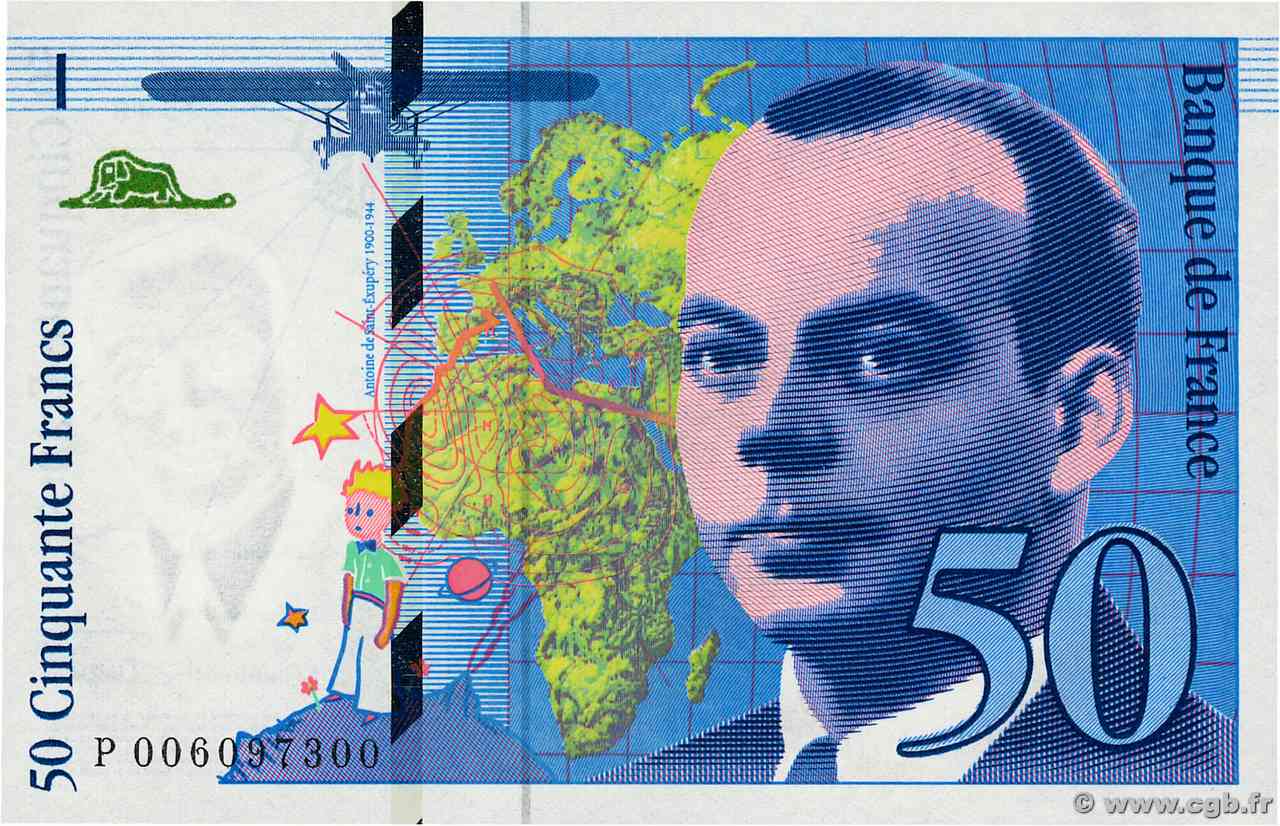 50 Francs SAINT-EXUPÉRY FRANCE  1993 F.72.02 UNC