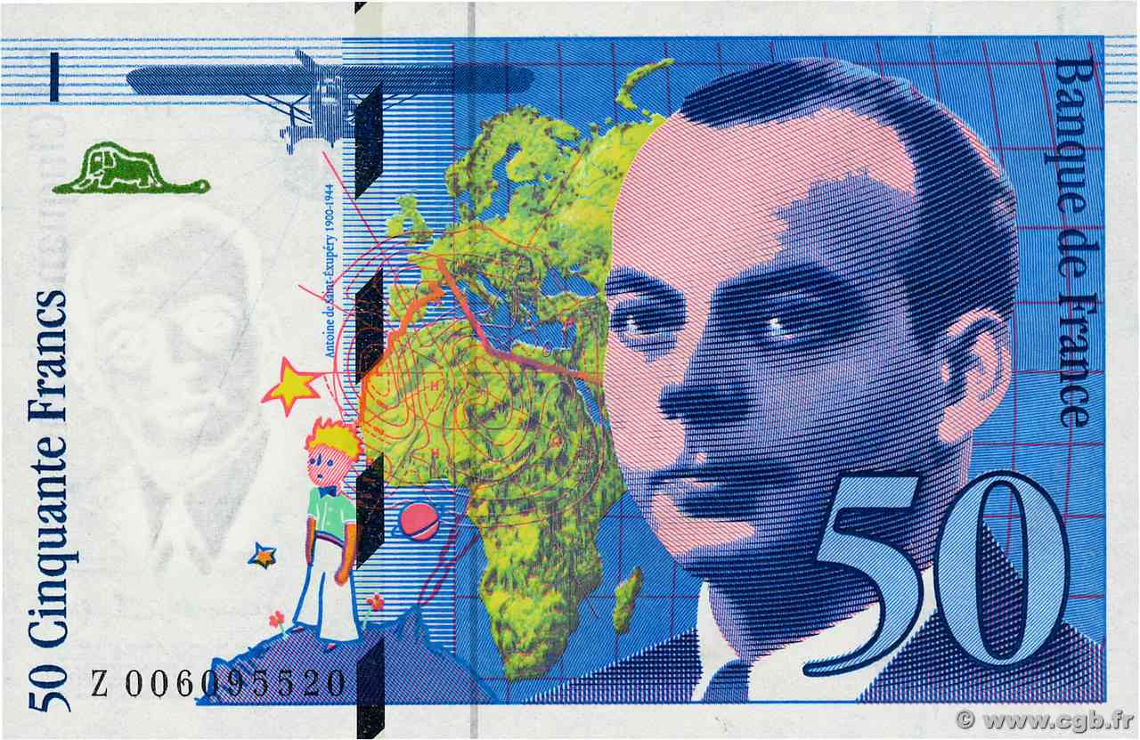 50 Francs SAINT-EXUPÉRY FRANCE  1993 F.72.02 UNC-