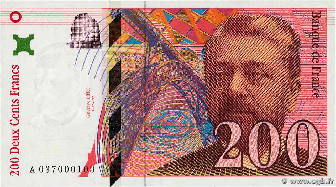 200 Francs EIFFEL Petit numéro FRANCE  1996 F.75.03A1 NEUF