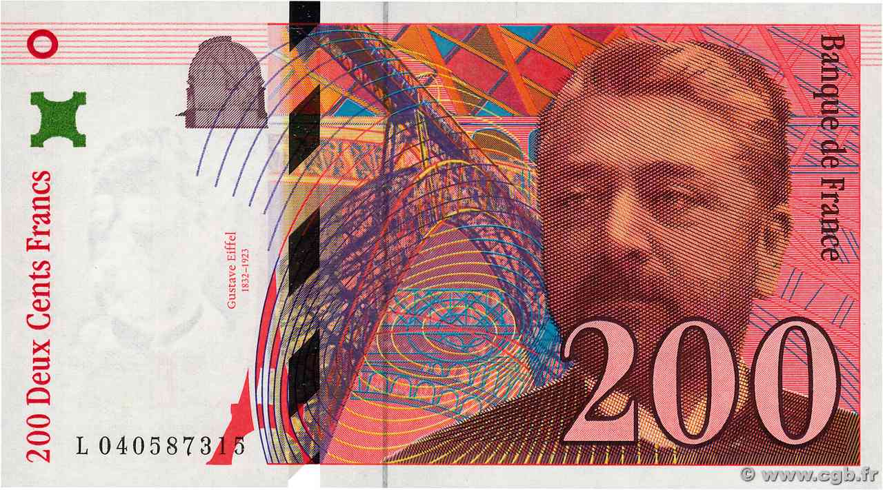 200 Francs EIFFEL FRANCE  1996 F.75.03a UNC