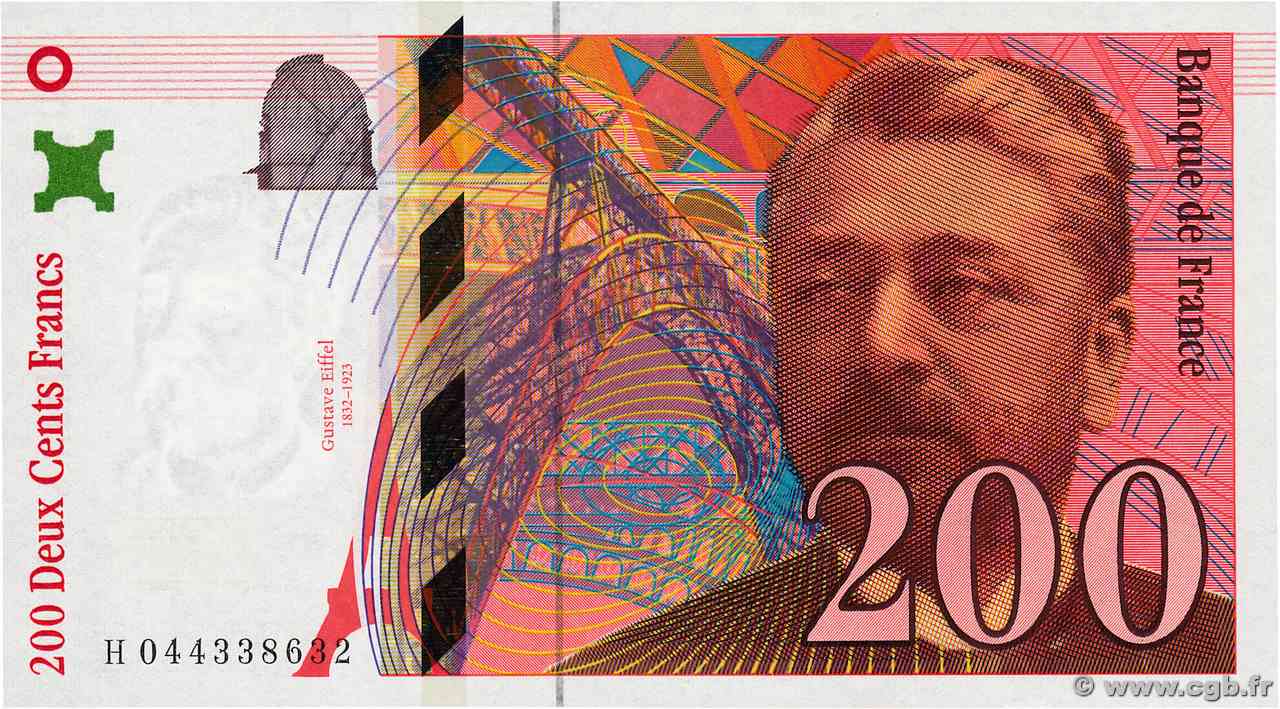 200 Francs EIFFEL FRANCIA  1997 F.75.04a FDC