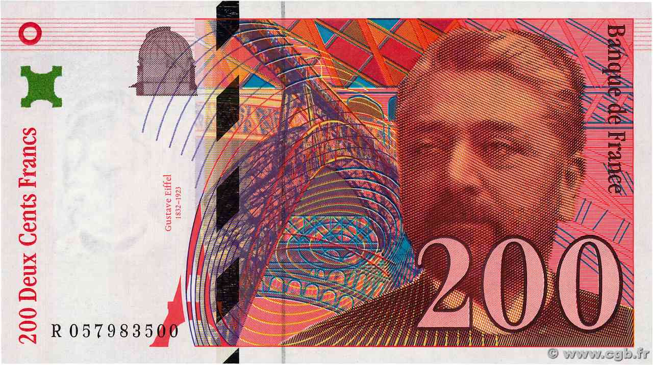 200 Francs EIFFEL FRANCIA  1997 F.75.04b FDC