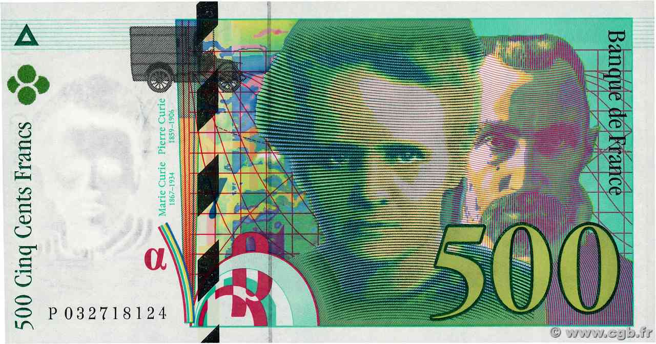 500 Francs PIERRE ET MARIE CURIE FRANCIA  1995 F.76.02 FDC