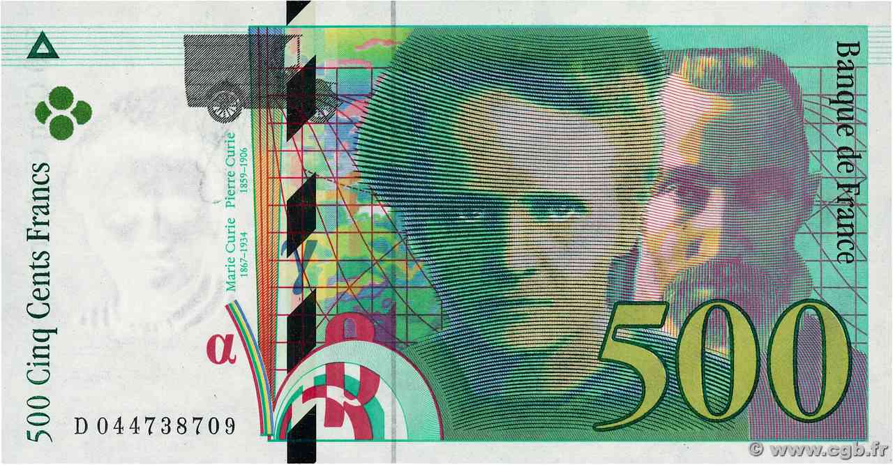 500 Francs PIERRE ET MARIE CURIE FRANCIA  2000 F.76.05 FDC