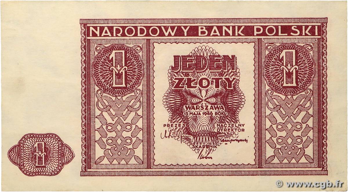 1 Zloty POLOGNE  1946 P.123 SPL