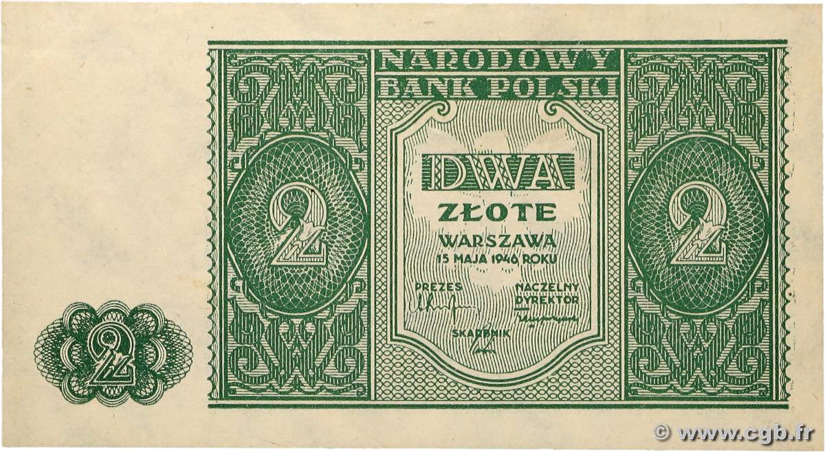 2 Zlote POLOGNE  1946 P.124 SPL