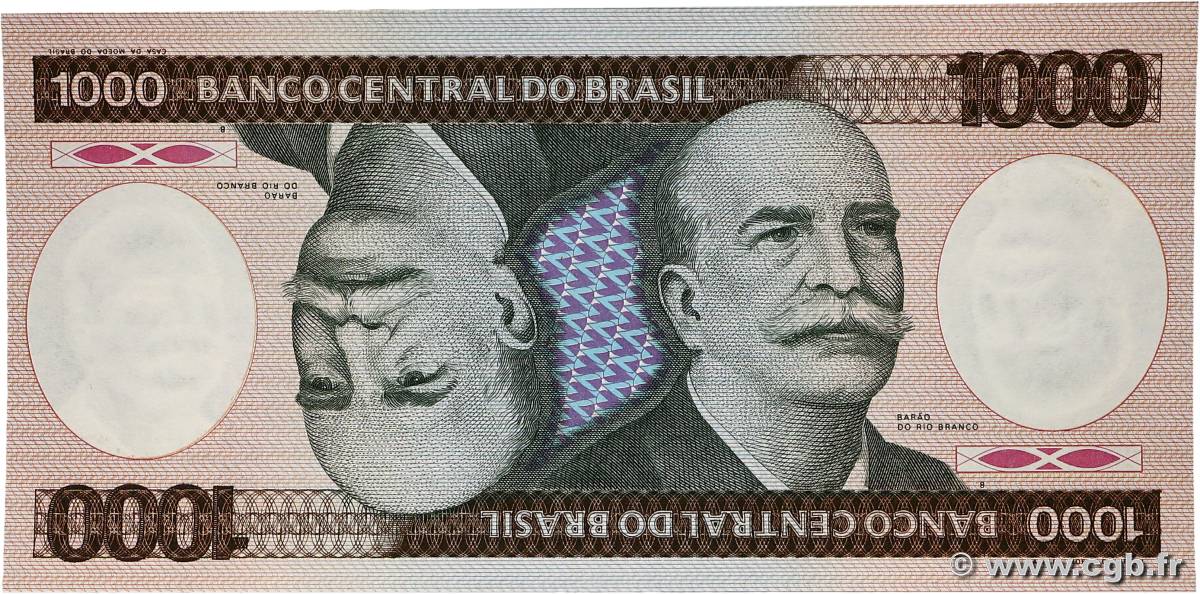 1000 Cruzeiros BRÉSIL  1985 P.201d NEUF