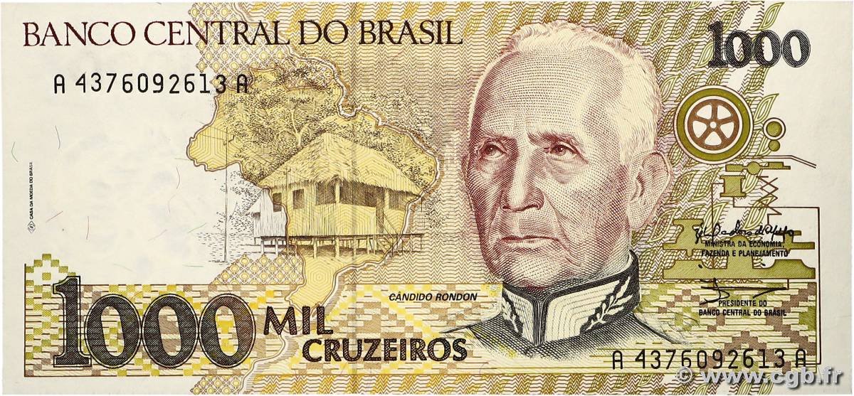 1000 Cruzeiros BRÉSIL  1990 P.231a NEUF