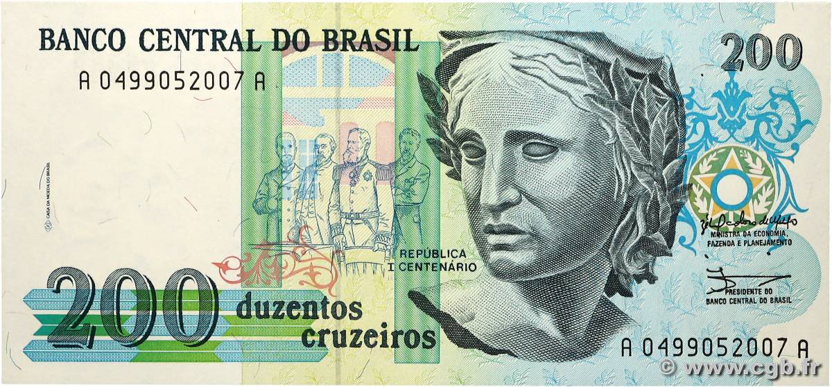 200 Cruzeiros BRÉSIL  1990 P.229 NEUF