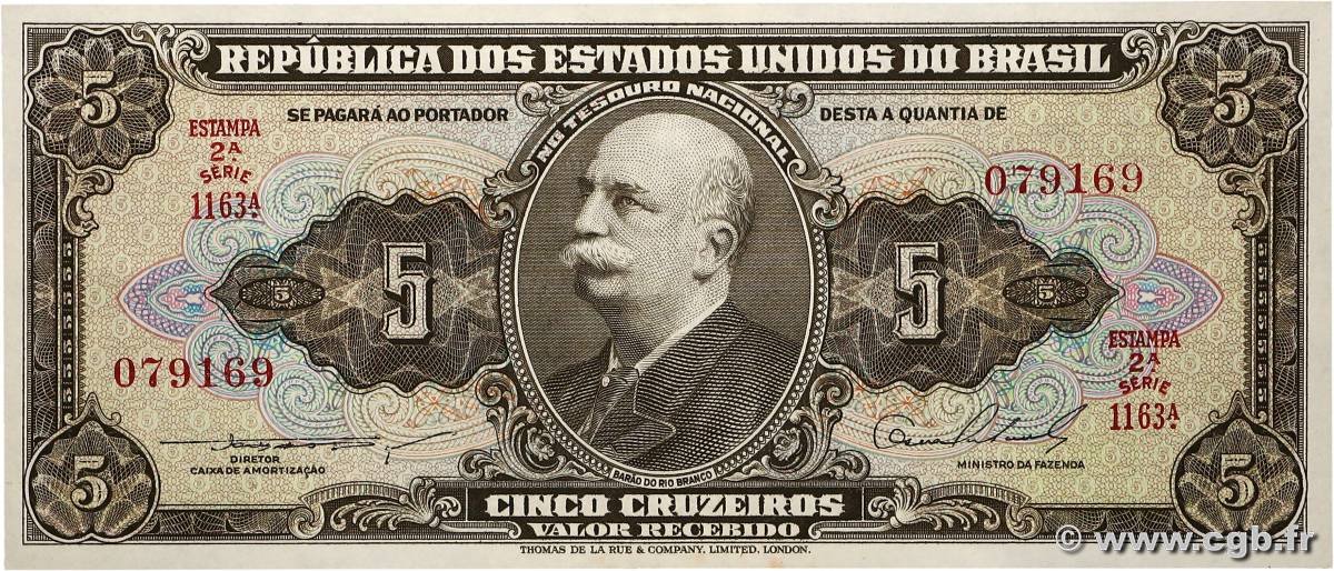 5 Cruzeiros BRÉSIL  1954 P.158b SUP