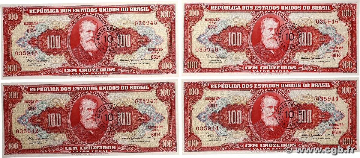 10 Centavos sur 100 Cruzeiros Lot BRÉSIL  1966 P.185a NEUF