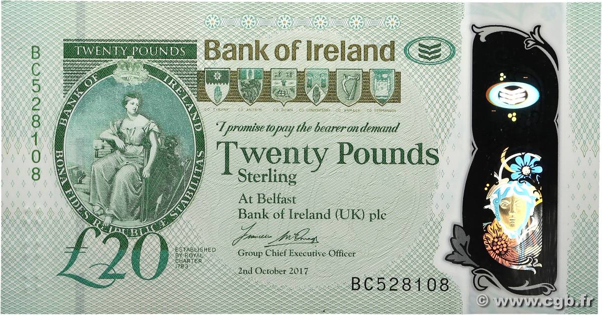 20 Pounds IRLANDE DU NORD  2017 P.092 SPL
