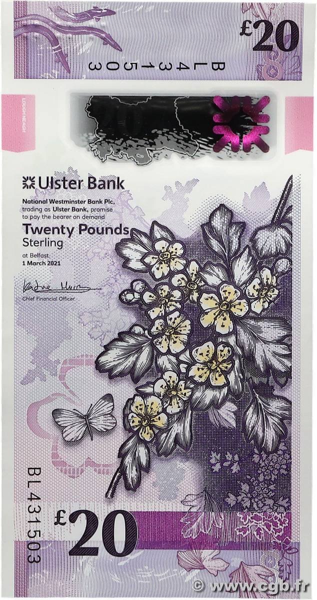 20 Pounds IRLANDE DU NORD  2021 P.345 SPL