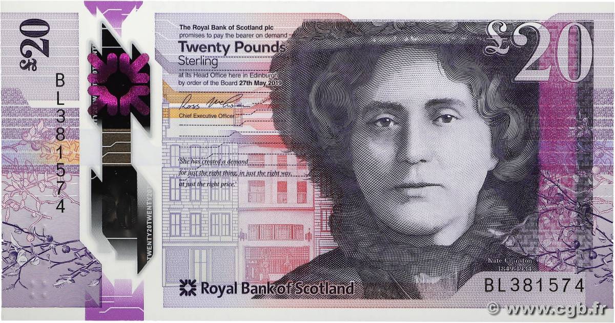 20 Pounds SCOTLAND  2019 P.372 AU
